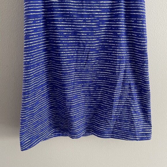 Lucy Women XS Blue White Striped Criss Cross Back Shelf Bra Athletic Tank Top - Picture 2 of 11